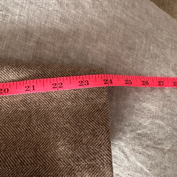 Zara mid-length tweed herringbone wool winter coat - long, oatmeal brown - Picture 15 of 16